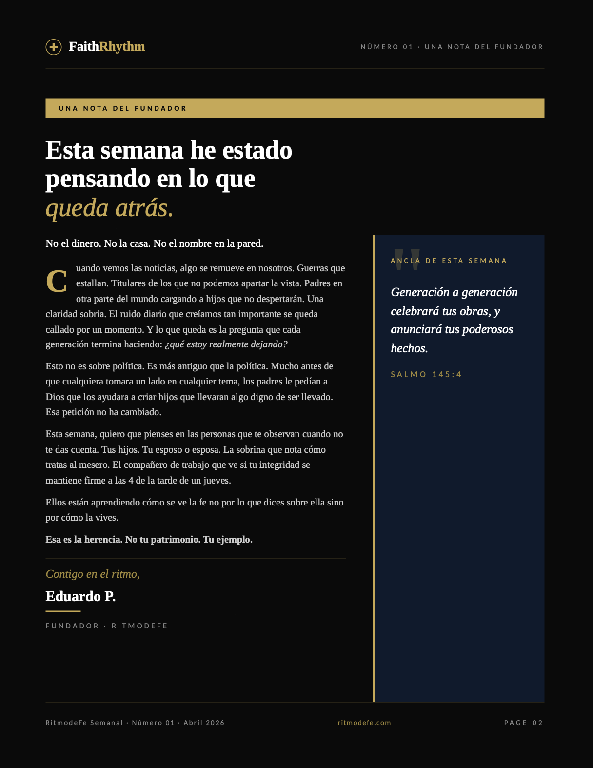 Página interior de la Edición Dominical